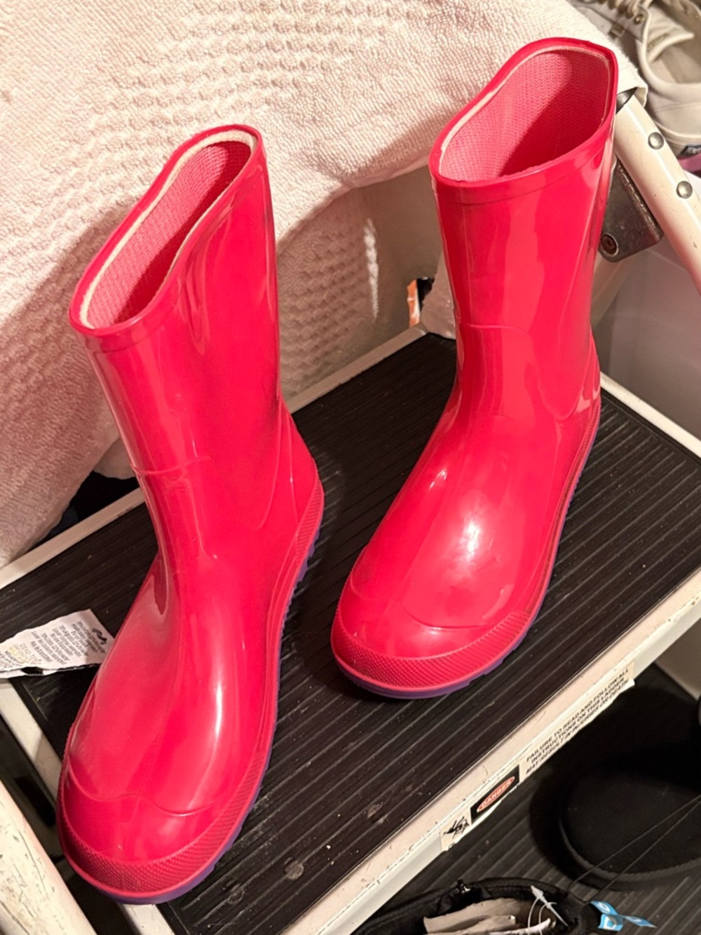 Bright Pink Kids Rain Boots